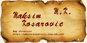 Maksim Košarović vizit kartica